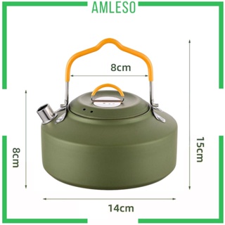 [Amleso] กาต้มน้ําสเตนเลส 1.0 ลิตร อเนกประสงค์ พร้อมที่จับพับได้ สําหรับตั้งแคมป์กลางแจ้ง