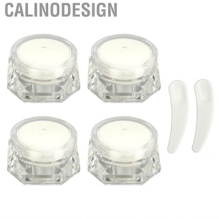 Calinodesign 4Pcs  Jar Diamond Look Cosmetic Refillable Bottle Outdoor Travel Camping Plastic Compact Makeup Durble Empty Container