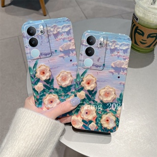 พร้อมส่ง ใหม่ เคสป้องกันโทรศัพท์มือถือ แบบนิ่ม ลายดอกไม้ ประดับเพชรเทียม หรูหรา สําหรับ VIVO V29 5G V29e V29 Pro 5G 2023 V29 5G