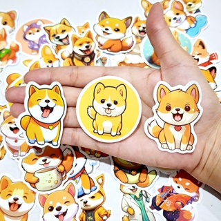 สติ๊กเกอร์ น้องหมา ชิบะ ชิบะอินุ Chiba inu น่ารักๆ ติดแน่น กันน้ำ (50 ชิ้น) dog sticker