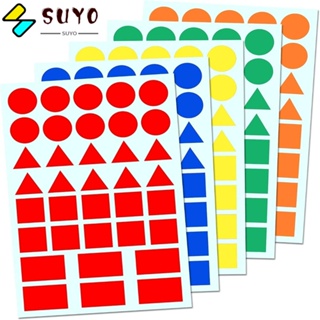 Suyo สติกเกอร์ฉลาก ลายจุด ทรงสี่เหลี่ยมผืนผ้า มีกาวในตัว 5 สี สําหรับสํานักงาน