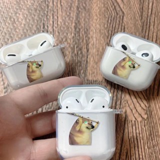 เคสหูฟัง แบบนิ่ม แบบใส ลายสุนัข Tiktok สําหรับ Airpods 1 2 Pro3