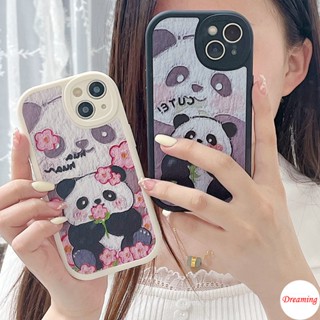 เคสโทรศัพท์มือถือนิ่ม ลายดอกไม้ แพนด้า ตาโต สําหรับ OPPO Reno 8T 8Z 7Z 6 5F 4F 3 A7 A5S A5 A9 A3S A12E A1K A83 F11 F9 A98 A96 A95 A94 A93 A78 A76 A74