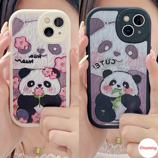 เคสโทรศัพท์มือถือนิ่ม ลายดอกไม้ แพนด้า ตาโต สําหรับ Samsung Galaxy S23 S22 S21 S20 Plus Ultra FE A11 M11 A12 M12 M23 M31 M32 A10S A21S A04 A03S A14