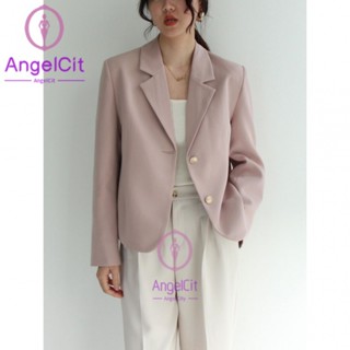 Angelcity※เสื้อเบลเซอร์ลําลอง ตัวสั้น แฟชั่นฤดูใบไม้ผลิ สําหรับผู้หญิง