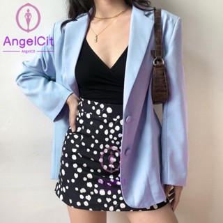 Angelcity※ เสื้อแจ็กเก็ตสูทลําลอง ขนาดเล็ก แฟชั่นสําหรับผู้หญิง