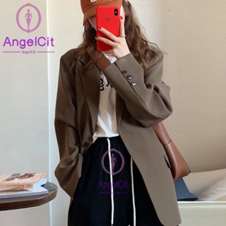 Angelcity※เสื้อเบลเซอร์ลําลอง สไตล์เกาหลี อังกฤษ สําหรับผู้หญิง