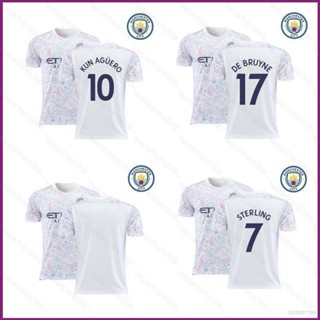 Np2 2020-2021 แมนเชสเตอร์ซิตี้ F.C. เสื้อกีฬาแขนสั้น ลายทีมฟุตบอล Away Sterling Kun Aguero De Bruyne สําหรับผู้ชาย และผู้หญิง