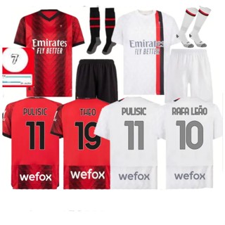 เสื้อกีฬาแขนสั้น ลายทีมชาติฟุตบอล GIROUD PULISIC kids 23 24 2023 2024 REBIC THEO BENNACER KESSIE DE KETELAERE RAFA LEAO KJAER AC Milans สําหรับเด็ก