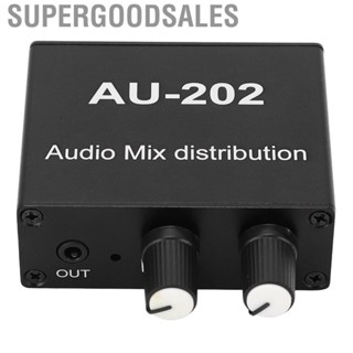 Supergoodsales Stereo Mixer Audio Distributor Aluminum Alloy Mixed 3.5mm Jack 2 Input Output for Speaker