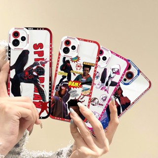 เคสโทรศัพท์มือถือแบบนิ่ม TPU ใส กันกระแทก ลาย Marvel Spider Man Miles Gwen Punk Hobie สําหรับ iphone 11 12 Pro 6 6S 7 8 Plus X XS XR Max