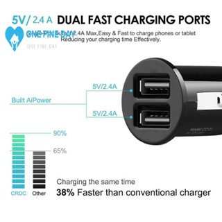 อะแดปเตอร์ชาร์จ USB 2 พอร์ต แบบคู่ สําหรับรถยนต์ M6V3