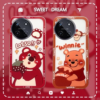 พร้อมส่ง ใหม่ เคสโทรศัพท์มือถือ TPU นิ่ม ป้องกัน ปิดด้านหลัง ลายการ์ตูนหมีสตรอเบอร์รี่น่ารัก สีแดง สําหรับ Realme 11 NFC 4G 5G 11 Pro+ C51 2023