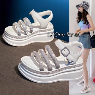 พร้อมส่งจากไทย NEW รุ่น TX483 รองเท้าแตะแฟชั่น รองเท้าส้นตึก แบบเปิดเท้า สูง5cm ใส่แล้วสวย Size 35-39