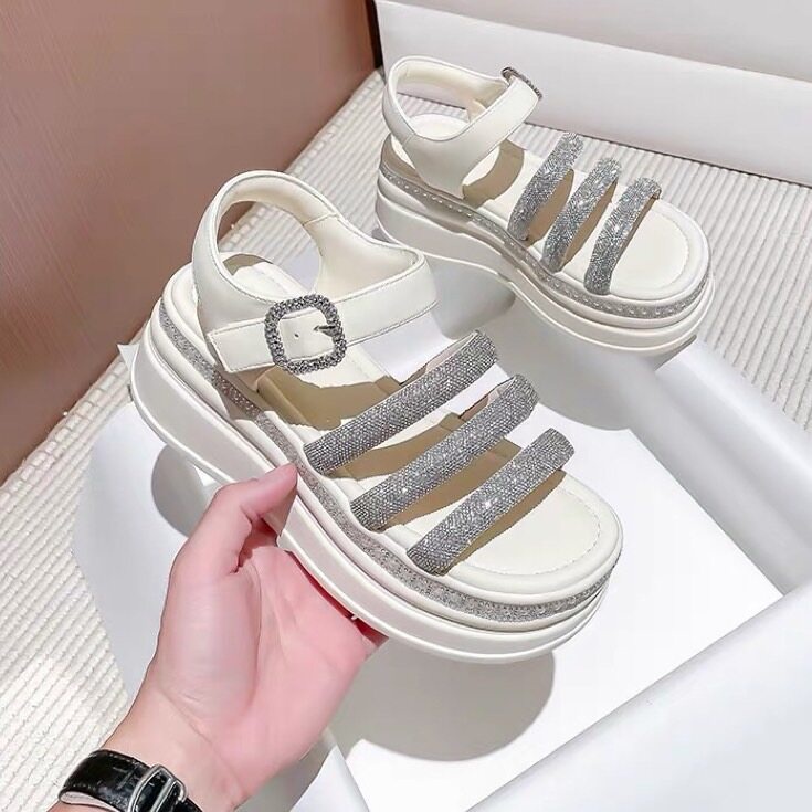 พร้อมส่งจากไทย NEW รุ่น TX483 รองเท้าแตะแฟชั่น รองเท้าส้นตึก แบบเปิดเท้า สูง5cm  ใส่แล้วสวย Size 35-39