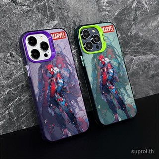 เคสป้องกันโทรศัพท์มือถือ ลายสไปเดอร์แมน สําหรับ iPhone 11 pro max 12 pro 13 pro max 14 pro max 14plus xr xs max 12promax 13promax