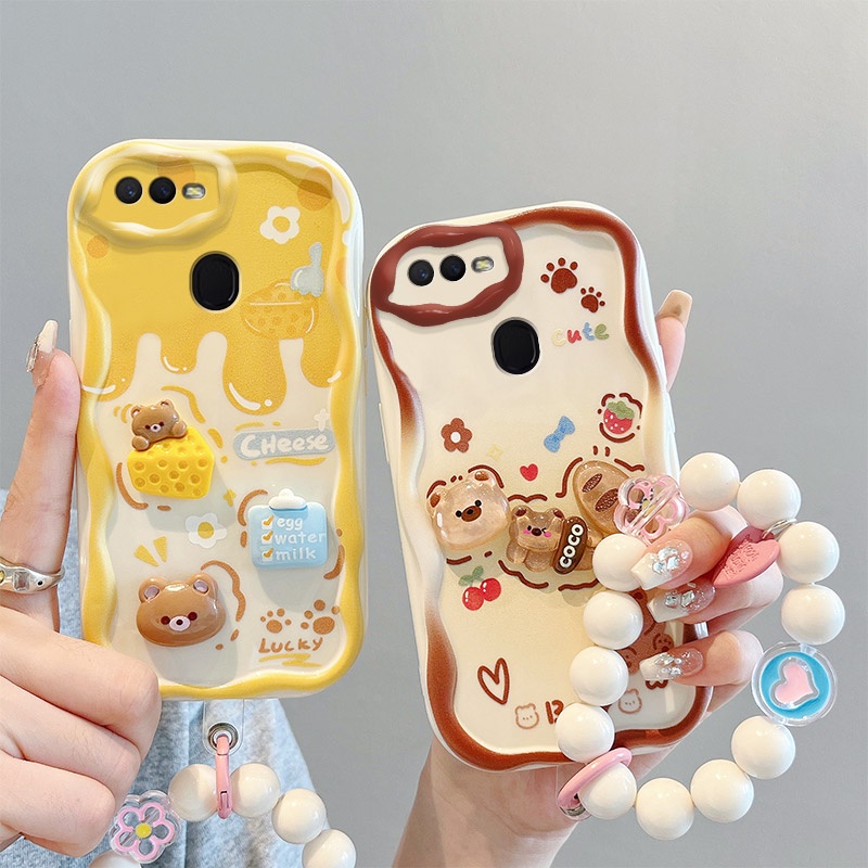 เคส Oppo a5s/a7/a12/f9/f9 pro เคสโทรศัพท์มือถือ ลายการ์ตูนครีม 3D แฟชั่น สําหรับ Oppo a5s/a7/a12/f9/f9 pro