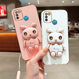 เคสมือถือ แบบนิ่ม ลายกระต่ายน่ารัก 6D หรูหรา สําหรับ Infinix Smart 5 6 Hot 9 10 11 12 20i Play