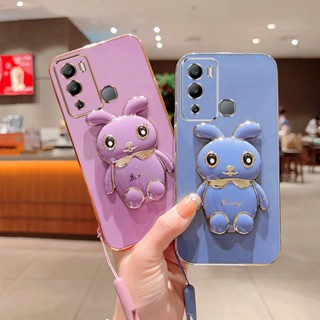 [พร้อมส่ง] เคสโทรศัพท์มือถือ ซิลิโคน กันกระแทก ลายน่ารัก 3D พร้อมขาตั้ง สําหรับ infinix Hot 20i X665C X665E Hot 20 Play X6825