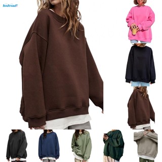 【HODRD】Sweatshirt Pullover Sweatshirt Round Neck S-XXL Slightly Elastic Solid【Fashion】