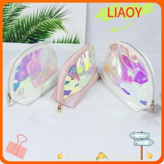 Liaoy กระเป๋าเครื่องสําอาง PVC แบบใส กันน้ํา จุของได้เยอะ สําหรับผู้หญิง