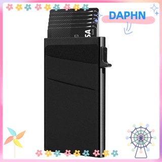 กระเป๋าใส่บัตร DAPHS แบบป๊อปอัพ อะลูมิเนียมอัลลอย ทนทาน สีดํา สไตล์นักธุรกิจ