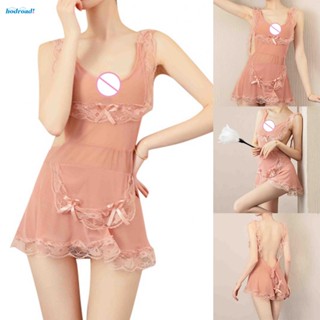 【HODRD】Nightdress Pink Polyester Regular Seductive Sheer Sleepwear All Season【Fashion】