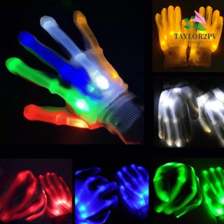 Taylor2pv ถุงมือ LED เรืองแสง Arcobaleno อุปกรณ์เสริม สําหรับเครื่องแต่งกาย เทศกาล