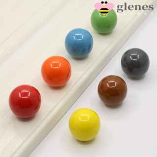 Glenes ลูกบิดประตูเซรามิก ทรงกลม สีแคนดี้ เรียบง่าย สําหรับเฟอร์นิเจอร์ ลิ้นชัก