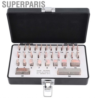 Superparis Gauge Measuring Block  Fine Workmanship 32Pcs Steel with Case for Machine