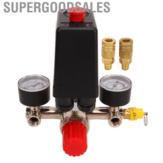 Supergoodsales Dual Regulator Pressure Switch  Knob Adjustment Control High Strength 0‑12BAR 0‑180PSI for Air Compressor