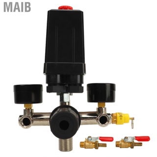 Maib Pressure Control Valve  0-180PSI Dual Regulator Switch Union Ball Valves High Strength for Air Compressor