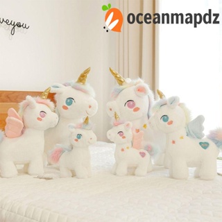 Oceanmapdz หมอนตุ๊กตายูนิคอร์น ผ้าฝ้าย PP นิ่ม ขนาด 25 40 55 ซม. ของเล่นสําหรับเด็ก