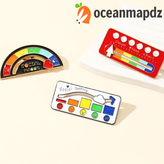 Oceanmapdz เข็มกลัดเคลือบแบตเตอรี่ รูปเรขาคณิต สีรุ้ง น่ารัก ของขวัญ สําหรับตกแต่ง