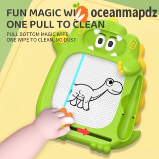 Oceanmapdz กระดานวาดภาพแม่เหล็กไดโนเสาร์ ลูกบอลกลิ้งการ์ตูน เกมกระดาน Doodle สองด้าน ของเล่นปริศนา ของขวัญ