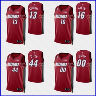 เสื้อกีฬาบาสเก็ตบอลแขนกุด ลายทีม NBA Jersey Miami Heat Martin Adebayo Zeller สีแดง พลัสไซซ์ GP1 22-23 สําหรับผู้ชาย และผู้หญิง PG1