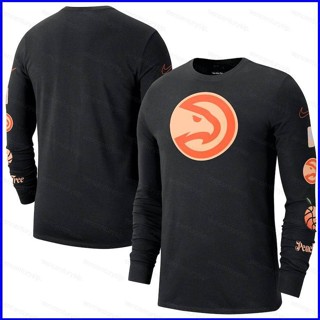 เสื้อกีฬาบาสเก็ตบอล แขนยาว พลัสไซซ์ GP1 2023 NBA Atlanta Hawks Jersey PG1