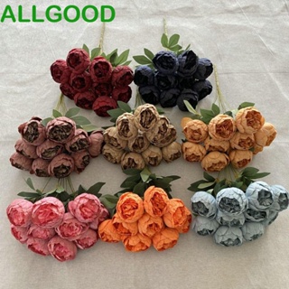 Allgoods ดอกโบตั๋นประดิษฐ์ 10 หัว 10 หัว ยืดหยุ่น แฮนด์เมด สําหรับถ่ายภาพ ห้องนั่งเล่น