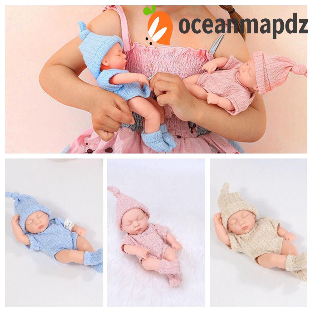 Oceanmapdz ตุ๊กตาเด็กทารกแรกเกิด ซิลิโคนนิ่ม เสมือนจริง ไวนิลสัมผัสนุ่ม กันน้ํา 20 ซม. ตุ๊กตาเบบี้ เด็กผู้หญิง ของขวัญวันเกิด