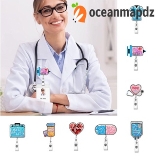 Oceanmapdz คลิปหนีบป้ายชื่อ อะคริลิค ปากจระเข้ หมุนได้ 360 องศา สําหรับพยาบาล