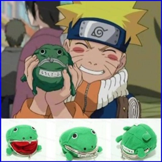 Gp1 กระเป๋าสตางค์ คอสเพลย์ การ์ตูนนารูโตะ Uzumaki Naruto Green Frog ความจุขนาดใหญ่ PG1