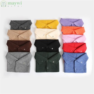 Maywi ปลอกคอผ้าถัก แบบหนา กันความหนา ให้ความอบอุ่น สีพื้น แฟชั่น สําหรับกลางแจ้ง