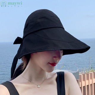 Maywi หมวกบักเก็ต ลําลอง ป้องกันรังสียูวี ปีกกว้าง หมวกปีกหางม้า หมวกปานามา