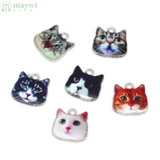 Maywi จี้รูปหัวแมว โลหะผสม สําหรับทําเครื่องประดับ ต่างหู DIY