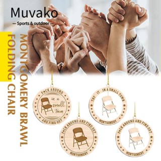 Muvako เก้าอี้ไม้ แบบพับได้ ลายคริสต์มาส DIY สําหรับแขวนตกแต่งต้นคริสต์มาส