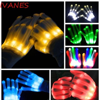 Ivanes ถุงมือเรืองแสง LED รูปกะโหลก Arcobaleno สีเรืองแสง ของเล่นสําหรับเทศกาลคริสต์มาส