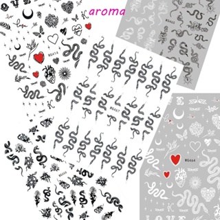 Aroma สติกเกอร์ ลายงู มีกาวในตัว สําหรับตกแต่งเล็บ DIY