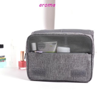 Aroma กระเป๋าเครื่องสําอาง ผ้าไนล่อน สไตล์วินเทจ ย้อนยุค อเนกประสงค์