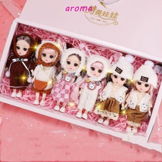 Aroma BJD ชุดตุ๊กตาข้อต่อขยับได้ 17 ซม. 13 ข้อต่อขยับได้ สําหรับเด็กผู้หญิง