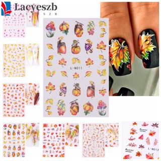 Lacyeszb สติกเกอร์ตกแต่งเล็บ ลายฟักทอง ใบเมเปิ้ล เชอร์รี่ DIY